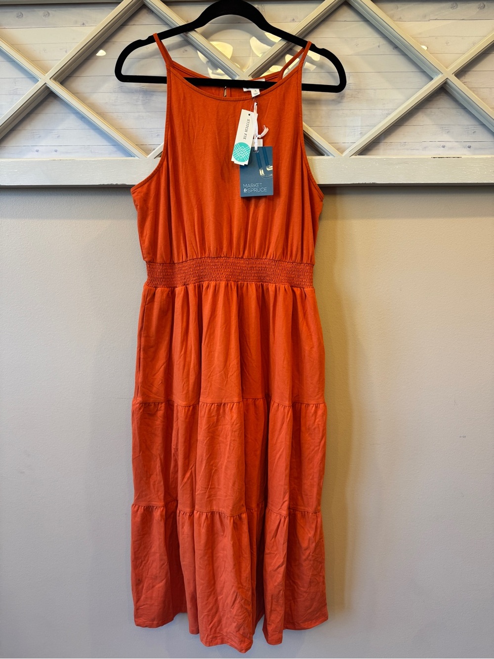 Stitch Fix Market & Spruce Maxi Dress Marea halter burnt orange XL NWT